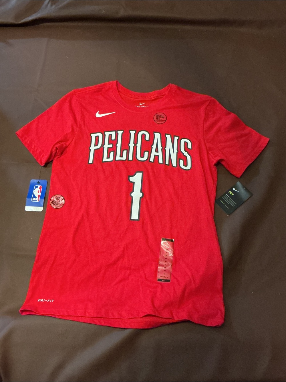 Nike Red Pelicans Number 1 T-Shirt